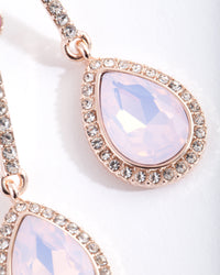 Rose Gold Diamante Teardrop Earrings - link has visual effect only