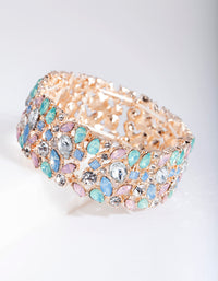 Rose Gold Cluster Stone Stretch Bangle - link has visual effect only