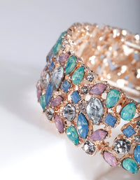 Rose Gold Cluster Stone Stretch Bangle - link has visual effect only