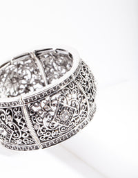 Antique Silver Diamante Filigree Bangle - link has visual effect only