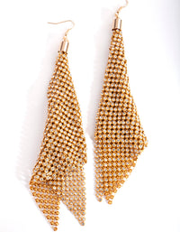 Gold Extra Large Diamante Mesh Drop Earrings - link has visual effect only