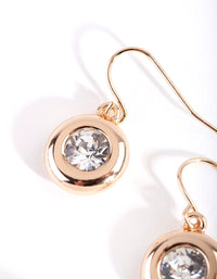 Gold Diamond Simulant Circle Earrings - link has visual effect only