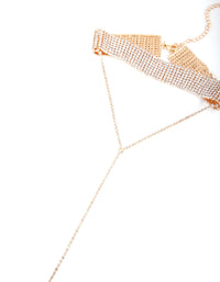 Gold Diamante Statement Y Neck Choker - link has visual effect only