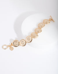 Gold Medusa Medallion Bracelet - link has visual effect only