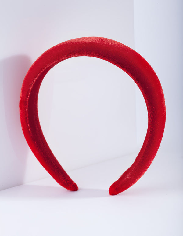 Red Velvet Padded Headband