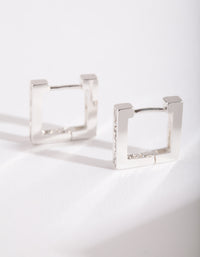 Silver Square Diamante Huggie - link has visual effect only