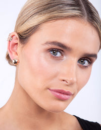 Gold Textured Ear Cuff & Earring Pack - link has visual effect only