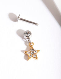 Surgical Steel Pave Star Charm Flat Back - link has visual effect only