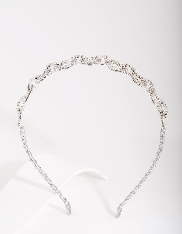 Silver Diamante Chain Link Headband