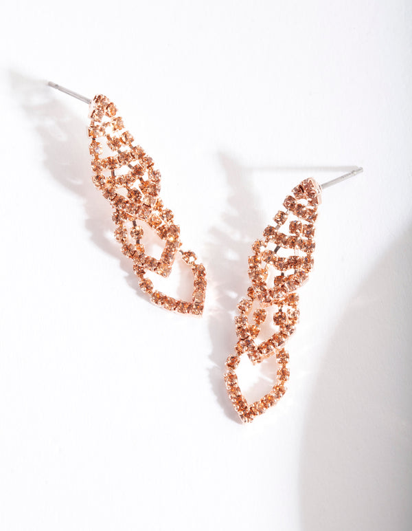 Rose Gold Mini Graduating Loop Cupchain Earrings