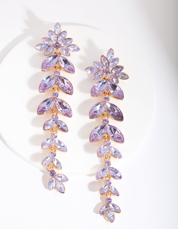 Lilac Cascading Navette Earrings