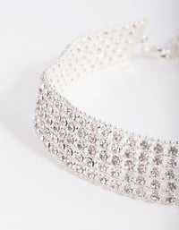 Silver 5 Row Diamante Choker - link has visual effect only