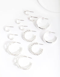 Silver Multi Twist Hoop Earring 6-Pack - link has visual effect only