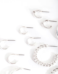 Silver Multi Twist Hoop Earring 6-Pack - link has visual effect only