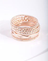 Rose Gold Diacut Band Ring 8-Pack - link has visual effect only