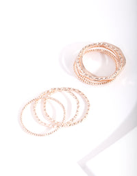 Rose Gold Diacut Band Ring 8-Pack - link has visual effect only