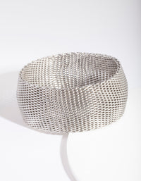 Silver Wide Mesh Bangle - link has visual effect only