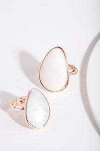 Rose Gold Pink Stone Ring Stack - link has visual effect only