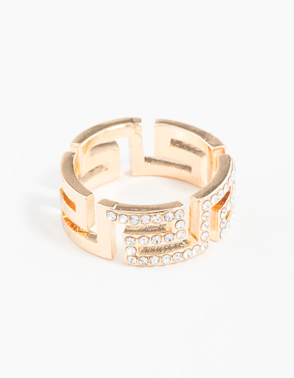 Gold Diamante Egyptian Ring