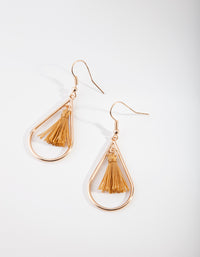 Gold Teardrop Tassel Earrings - link has visual effect only