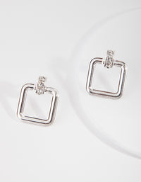 Silver Square Knocker Earrings - link has visual effect only