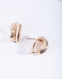 Gold Texture Curve Stud Earrings - link has visual effect only