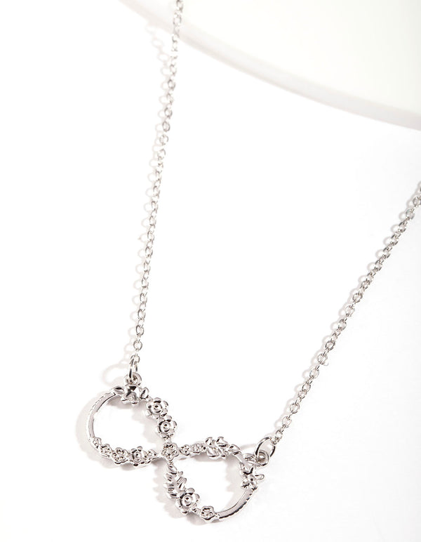 Silver Flower Infinity Necklace