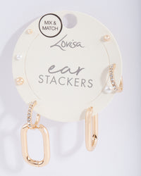 Gold Wear 3 Ways Earring Stack Pack - link has visual effect only