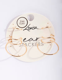 Gold Multi Hoop Cuff Earring Pack - link has visual effect only