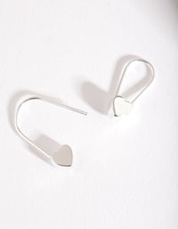 Silver Solid Heart Drop Earring - link has visual effect only