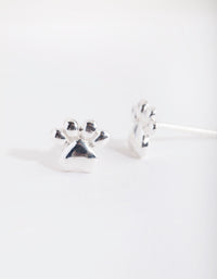 Sterling Silver Paw Print Stud Earrings - link has visual effect only