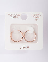 Rose Gold Plated Sterling Silver 18mm Twist Hoop Earrings - link has visual effect only