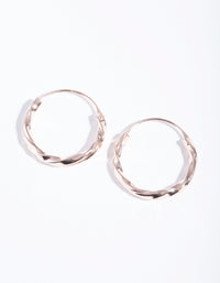 Rose Gold Plated Sterling Silver 18mm Twist Hoop Earrings - link has visual effect only