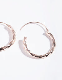 Rose Gold Plated Sterling Silver 18mm Twist Hoop Earrings - link has visual effect only