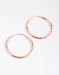 Rose Gold Plated Sterling Silver 25mm Thick Hoop Earrings - link has visual effect only