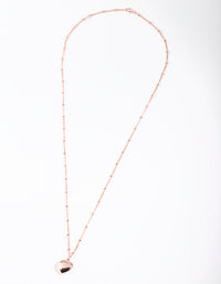 Rose Gold Plated Sterling Silver Puffed Heart Necklace - link has visual effect only