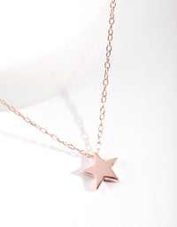 Rose Gold Plated Sterling Silver Solid Star Necklace - link has visual effect only