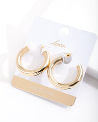 Gold Plated Medium Open Hoop Earrings - link has visual effect only