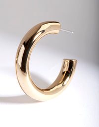 Gold Plated Medium Open Hoop Earrings - link has visual effect only