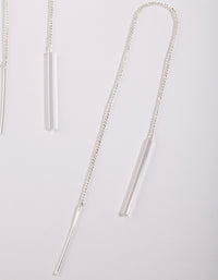 Silver Plated Chain Thread Thru Drop Earrings - link has visual effect only