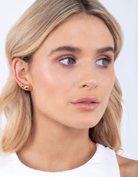 Gold Plated Graduating Ball Stud Earring Pack - link has visual effect only