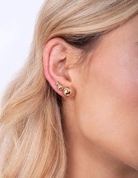 Gold Plated Graduating Ball Stud Earring Pack - link has visual effect only