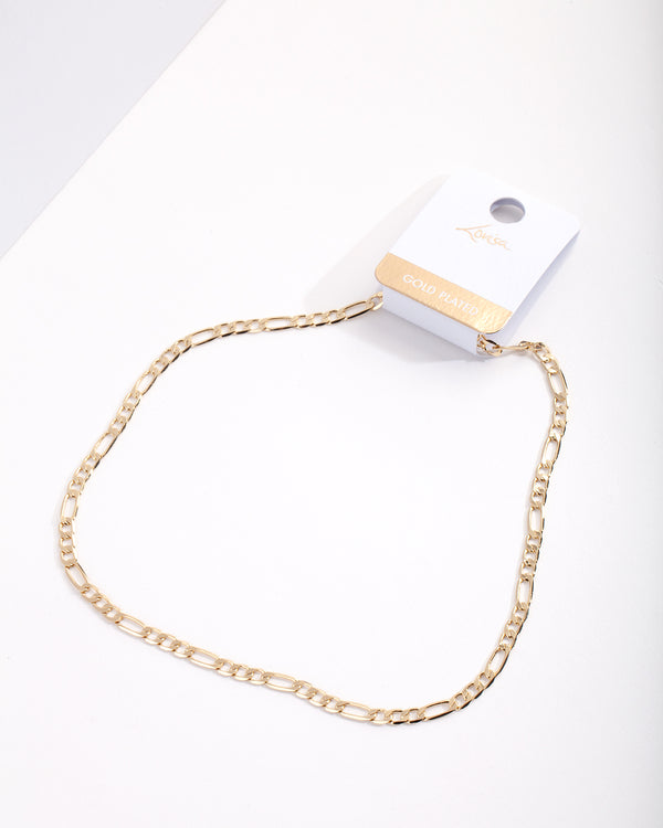 Gold Plated Figaro Chain Necklace