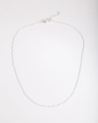 Sterling Silver Singapore Chain 38cm Necklace - link has visual effect only