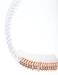 Rose Gold Twist Rope Diamante Ring Necklace - link has visual effect only