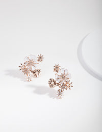 Rose Gold Flower Cluster Stud Earrings - link has visual effect only