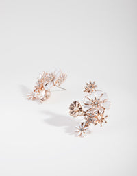 Rose Gold Flower Cluster Stud Earrings - link has visual effect only