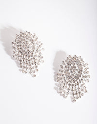 Silver Statement Diamante Chain Earrings - link has visual effect only