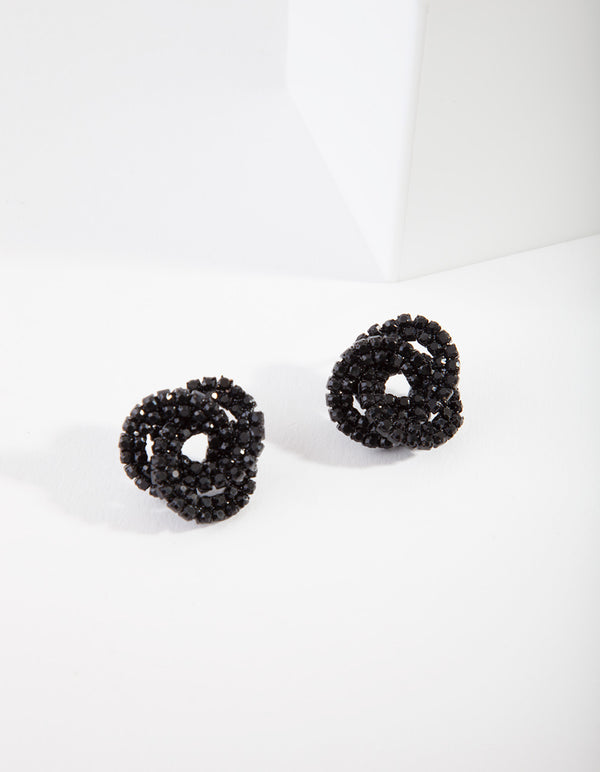 Black Knot Stud Earrings