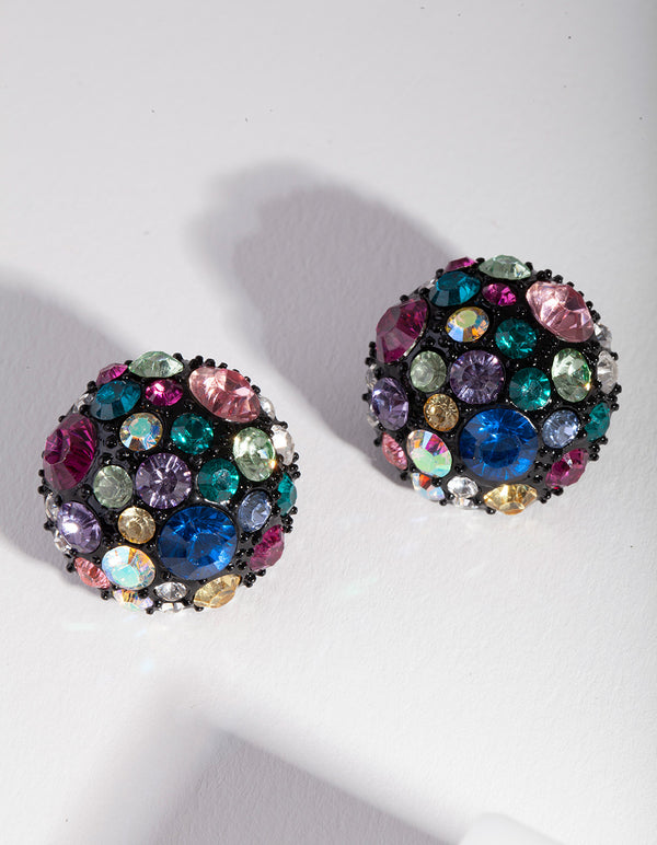 Multi Coloured Diamante Freckle Stud Earrings